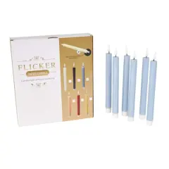 10" Flameless Wax Candles with Remote Control, 6ct. Light Blue