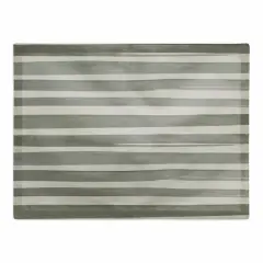 Watercolor Stripe Cotton Twill Placemat Green