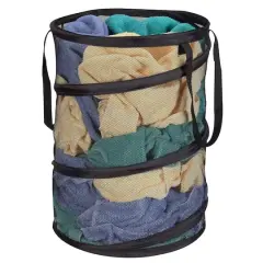 Household Essentials 25" Pop-Up Mesh Laundry Hamper Black