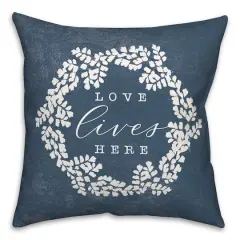 Love Lives Here Throw Pillow 18" x 18"