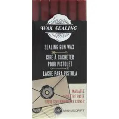 Manuscript Wax Sealing Gun Wax Sticks, 6ct. Red