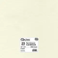 PA Paper&trade; Accents 12" x 12" 65lb. Parchment Cardstock, 25 Sheets Cream