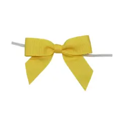 JAM Paper 2.5" Grosgrain Twist Tie Bows, 100ct. Lemon