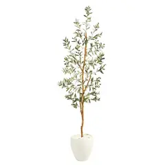 6ft. Olive Artificial Tree in White Planter