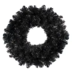 24" Black Unlit Colorado Spruce Artificial Halloween Wreath