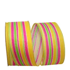 JAM Paper 2.5" x 20yd. Wired Stripe Bright Linen Lines Ribbon