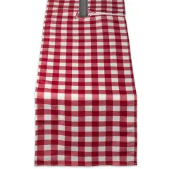 Red Check Outdoor Table Runner With Zipper 14" x 72"