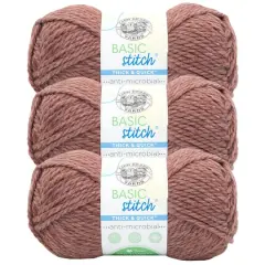 3 Pack Lion Brand&reg; Basic Stitch Antimicrobial Thick & Quick Yarn Clay