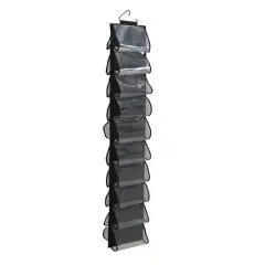 Household Essentials 20 Pocket Closet Shoe File Black