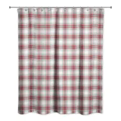 Red & Gray Plaid Shower Curtain