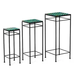 Glitzhome&reg; Square Nesting Planter Stands Set