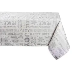 DII&reg; Silver Christmas Collage Tablecloth
