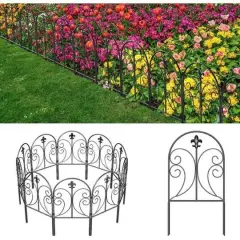 NEX 10ft. Black Decorative Butterfly Garden Fence