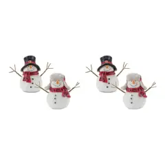 6" Snowman with Scarf Figurine Set