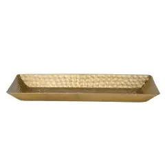 Hello Honey&reg; 11.5" Gold Finish Decorative Hammered Aluminum Tray