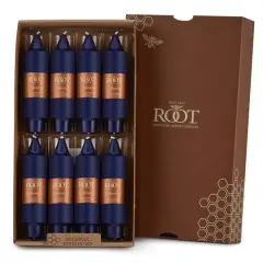 Root Candles 5" Unscented Smooth Collenette Taper Candles, 8ct. Abyss