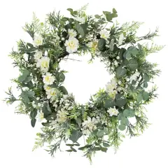 24" Fern & Eucalyptus Floral Spring Wreath