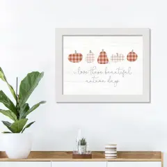 Autumn Days Fall Print in Walnut Frame