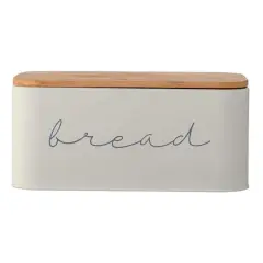 Hello Honey&reg; 11.75" Metal Bread Bin with Bamboo Lid