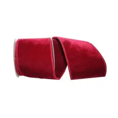 JAM Paper 4" x 5yd. Burgundy 2-Sided Wired Plush Velvet Ribbon