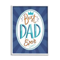 Stupell Industries Best Dad Ever Striped Phrase Framed Giclee Art White