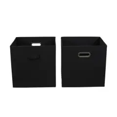 2 Pack Household Essentials 13" Fabric Storage Bins Black