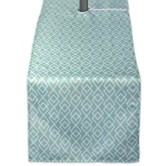 Aqua Diamond Outdoor Table Runner With Zipper 14" x 108"