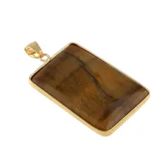 Yellow Tiger's Eye Rectangle Pendant by Bead Landing&trade;