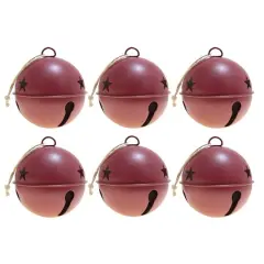 Haute Decor 6ct. 3.5" Red Jingle Bell Ornaments