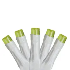 20ct. Green Battery Operated LED Wide Angle Christmas String Lights with White Wire