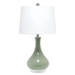 Lalia Home Classix Ceramic Droplet Table Lamp Sage Green