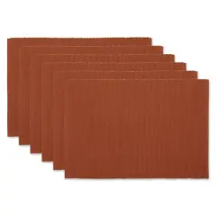 DII&reg; Ribbed Cotton Placemats, 6ct. Cinnamon
