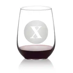 Hortense B. Hewitt Co. Circle Monogram Stemless Wine Glass X