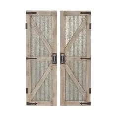 47" Silver Metal Farmhouse Doors Wall D&eacute;cor