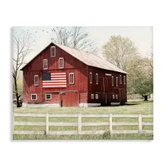 Stupell Industries Patriotic Barn Flag Canvas Wall Art