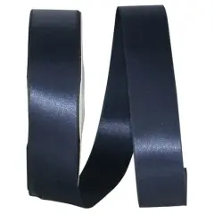 JAM Paper 1.5" x 100yd. Double Face Satin Ribbon Navy