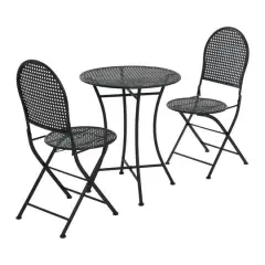 Hello Honey&reg; Metal Cane Outdoor Bistro Patio Set Black