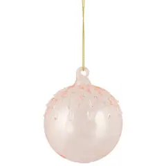 3" Pink Iridescent Glass Ball Ornament