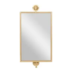 28" Rectangle Wood Wall Mirror Gold