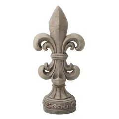 Glitzhome&reg; 27" Standing Fleur-de-Lis Garden Statue Concrete