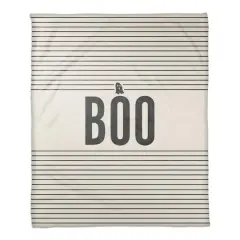 Stripes Ghost Boo Fleece Throw Blanket