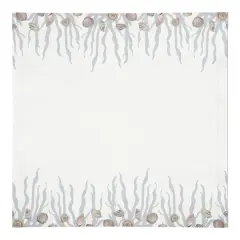 Shell & Coral Border Cotton Twill Napkin Blush/Blue/White