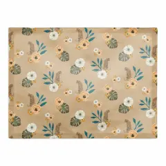Tropical Jag Cotton Twill Placemat Beige