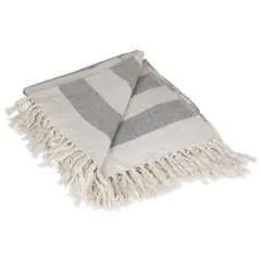 DII&reg; Gray & Off White Cabana Stripe Throw