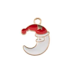 John Bead Sweet & Petite Moon Santa Holiday Charms, 8ct.