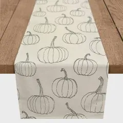 90" White Pumpkin Pattern Cotton Twill Runner