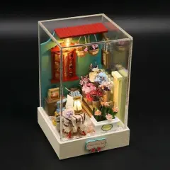 Wizardi Flower Shop Miniature Dollhouse Roombox Kit