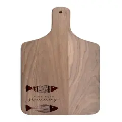 17" Just Keep Swimming Walnut Wood Paddle Cutting Board