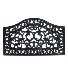 Black Curved Top Scroll Doormat