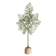 3ft. Unlit Frosted Pine Artificial Christmas Tree in Decorative Planter